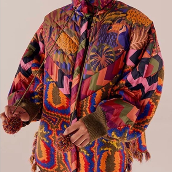 Farm Rio Tapestry Poncho Jacket - Picture 2 of 5